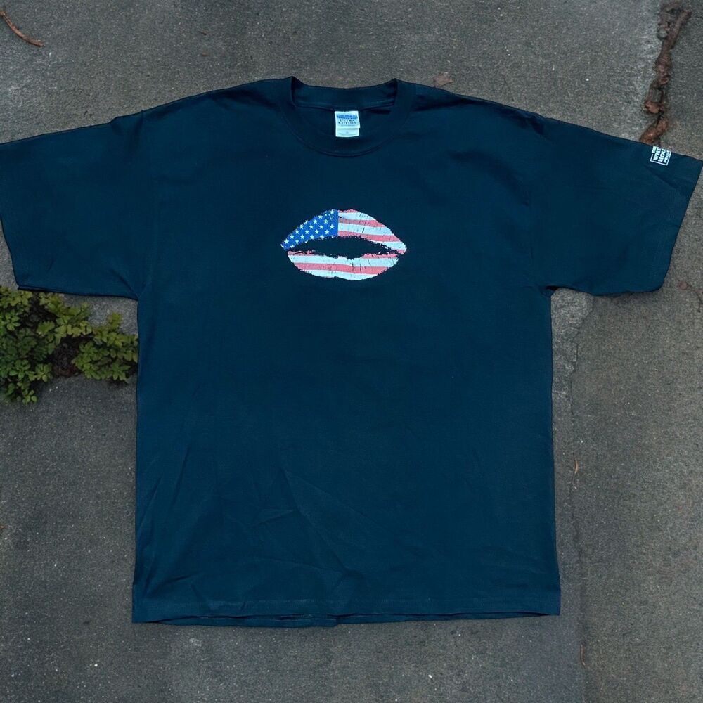 Gildan Vintage 00s White House Project USA Lips Black T-Shirt Women's Size XL